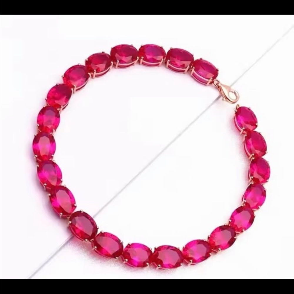 Adjustable Rosegold Plated Oval Cut Swarovski Ele… - image 2